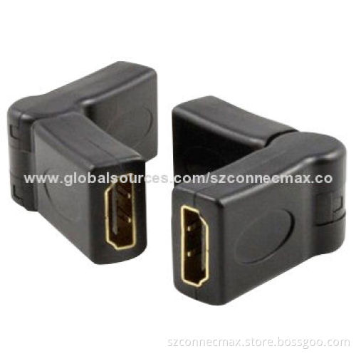 180° HDMI Female to HDMI Female Adapters, Flexible Connection at Any Angle